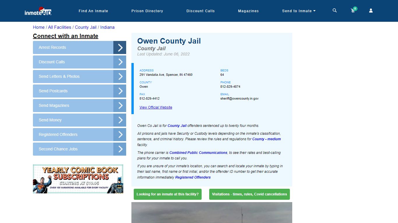 Owen County Jail - Inmate Locator - Spencer, IN